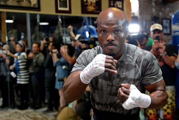 Apr 3, 2014; Los Angeles, CA, USA; Tim Bradley during his workout today at Fortune Gym. Mandatory Credit: Jayne Kamin-Oncea-USA TODAY Sports