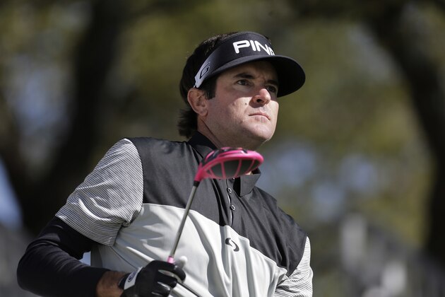 Bubba Watson watches his drive on the first hole during round-robin play against Emiliano Grillo at the Dell Match Play Championship golf tournament at Austin County Club, Thursday, March 24, 2016, in Austin, Texas. (AP Photo/Eric Gay)