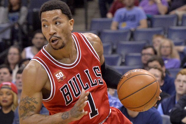 Chicago Bulls guard Derrick Rose (1) plays in the first half of an NBA basketball game Tuesday, April 5, 2016, in Memphis, Tenn. (AP Photo/Brandon Dill) Chicago Bulls guard Derrick Rose (1) plays in the first half of an NBA basketball game Tuesday, April 5, 2016, in Memphis, Tenn. (AP Photo/Brandon Dill)