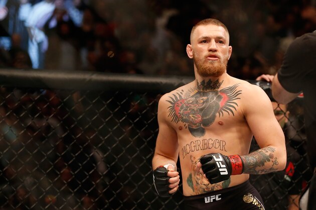 LAS VEGAS, NV - MARCH 05: Conor McGregor enters the Octagon for his welterweight bout against Nate Diaz during the UFC 196 event inside MGM Grand Garden Arena on March 5, 2016 in Las Vegas, Nevada. (Photo by Christian Petersen/Zuffa LLC/Zuffa LLC via Getty Images) LAS VEGAS, NV - MARCH 05: Conor McGregor enters the Octagon for his welterweight bout against Nate Diaz during the UFC 196 event inside MGM Grand Garden Arena on March 5, 2016 in Las Vegas, Nevada. (Photo by Christian Petersen/Zuffa LLC/Zuffa LLC via Getty Images)