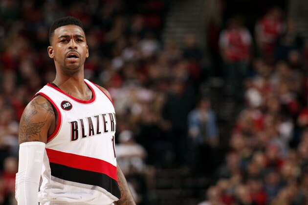 PORTLAND, OR - MARCH 5: Dorell Wright #1 of the Portland Trail Blazers stands on the court during a game against the Dallas Mavericks on March 5, 2015 at the Moda Center in Portland, Oregon. NOTE TO USER: User expressly acknowledges and agrees that, by downloading and or using this Photograph, user is consenting to the terms and conditions of the Getty Images License Agreement. Mandatory Copyright Notice: Copyright 2015 NBAE (Photo by Sam Forencich/NBAE via Getty Images)