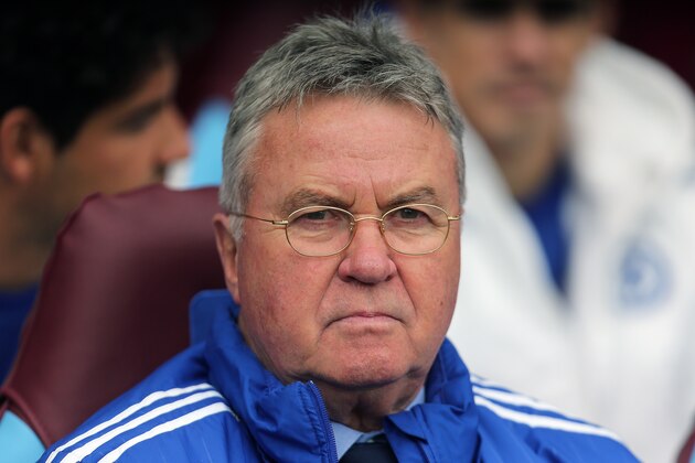BIRMINGHAM, ENGLAND - APRIL 02: Guus Hiddink interim manager of Chelsea during the Barclays Premier League match between Aston Villa and Chelsea at Villa Park on April 2, 2016 in Birmingham, England. (Photo by James Baylis - AMA/Getty Images)