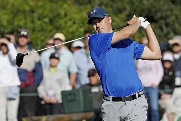 Jordan Spieth tees off on the 15th hole during the second round of the Masters golf tournament Friday, April 8, 2016, in Augusta, Ga. (AP Photo/David J. Phillip)