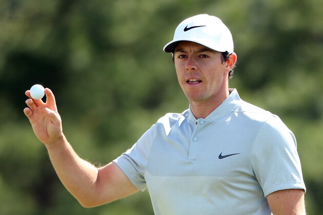 AUGUSTA, GEORGIA - APRIL 08:  Rory McIlroy of Northern Ireland reacts on the 18th hole after the second round of the 2016 Masters Tournament at Augusta National Golf Club on April 8, 2016 in Augusta, Georgia.  (Photo by Andrew Redington/Getty Images)