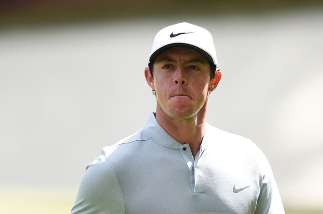 Northern Ireland's Rory McIlroy reacts after putting during Round 2 of the 80th Masters Golf Tournament at the Augusta National Golf Club on April 8, 2016, in Augusta, Georgia. / AFP / Jim Watson        (Photo credit should read JIM WATSON/AFP/Getty Images)
