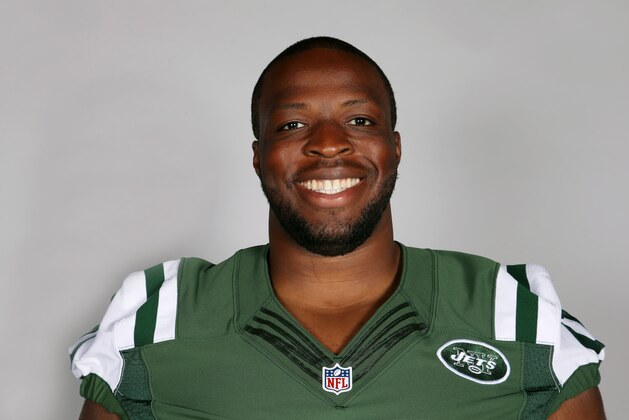 This is a 2015 photo of Ben Ijalana of the New York Jets NFL football team. This image reflects the New York Jets active roster as of Monday, June 8, 2015 when this image was taken. (AP Photo)