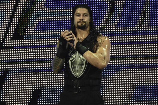 MIAMI, FL- SEPTEMBER 01: Roman Reigns looks on during the WWE Smackdown on September 1, 2015 at the American Airlines Arena in Miami, Florida.  (Photo by Ron ElkmanSports Imagery/Getty Images)