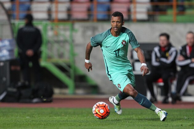 LEIRIA, PORTUGAL - MARCH 29: Portuguese forward Nani during the match between Portugal and Belgium Friendly International at  Estadio Municipal de Leiria on March 29, 2016 in Lisbon, Portugal.  (Photo by Carlos Rodrigues/Getty Images)