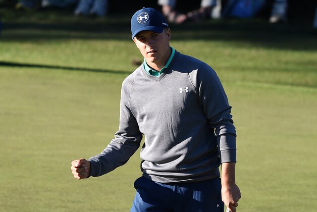 US golfer Jordan Spieth reacts after putting on the 14th green during Round 3 of the 80th Masters Golf Tournament at the Augusta National Golf Club on April 9, 2016, in Augusta, Georgia. / AFP / DON EMMERT (Photo credit should read DON EMMERT/AFP/Getty Images) US golfer Jordan Spieth reacts after putting on the 14th green during Round 3 of the 80th Masters Golf Tournament at the Augusta National Golf Club on April 9, 2016, in Augusta, Georgia. / AFP / DON EMMERT (Photo credit should read DON EMMERT/AFP/Getty Images)