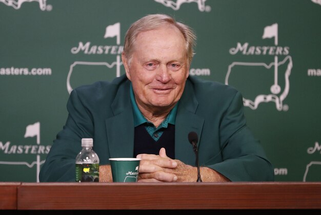 Apr 7, 2016; Augusta, GA, USA; Jack Nicklaus at a press conference during the first round of the 2016 The Masters golf tournament at Augusta National Golf Club. Mandatory Credit: Rob Schumacher-USA TODAY Sports