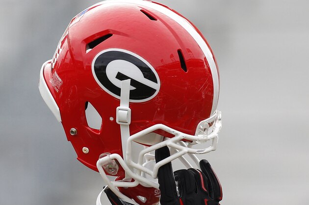 Georgia helmet in the air before a game against Georgia Tech of an NCAA college football game Saturday, Nov. 28, 2015, in Atlanta. (AP Photo/Brett Davis) Georgia helmet in the air before a game against Georgia Tech of an NCAA college football game Saturday, Nov. 28, 2015, in Atlanta. (AP Photo/Brett Davis)