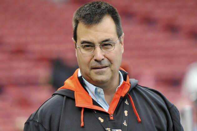Apr 18, 2014; Boston, MA, USA; Baltimore Orioles executive vice president of baseball operations Dan Duquette prior to a game against the Boston Red Sox at Fenway Park. Mandatory Credit: Bob DeChiara-USA TODAY Sports
