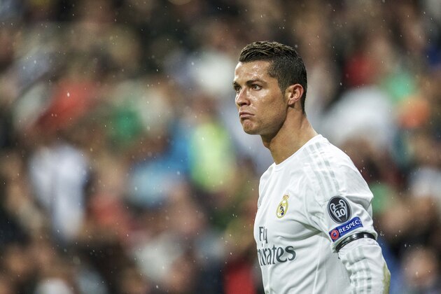 Cristiano Ronaldo of Real Madrid during the UEFA Champions League quarter-final match between  Real Madrid and VfL Wolfsburg on April 12, 2016 at the Santiago Bernabeu stadium in Madrid, Spain.(Photo by VI Images via Getty Images)
