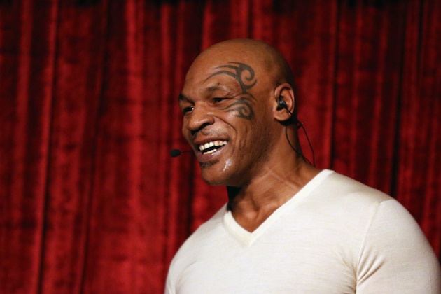 LAS VEGAS, NV - MARCH 03:  Former boxer Mike Tyson performs during his one-man show 'Mike Tyson UNDISPUTED TRUTH - Live on Stage' at Brad Garrett's Comedy Club at MGM Grand Hotel & Casino on March 3, 2016 in Las Vegas, Nevada.  (Photo by Gabe Ginsberg/Getty Images)