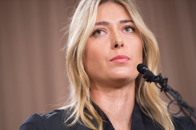 Russian tennis player Maria Sharapova speaks at a press conference in Los Angeles, on March 7, 2016.  
The former world number one announced she failed a doping test at the Australian Open, saying a change in the World-Anti-Doping Agency banned list led to the violation.
Sharapova said she tested positive for Meldonium, a substance she had been taking since 2006 but one that was added to the banned list this year. / AFP / ROBYN BECK        (Photo credit should read ROBYN BECK/AFP/Getty Images)