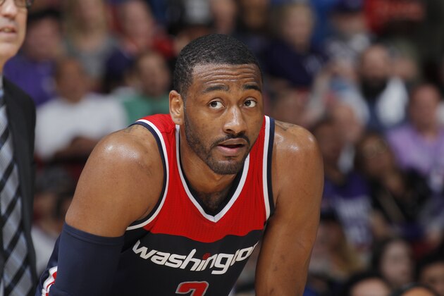 SACRAMENTO, CA - MARCH 30: John Wall #2 of the Washington Wizards looks on during the game against the Sacramento Kings on March 30, 2016 at Sleep Train Arena in Sacramento, California. NOTE TO USER: User expressly acknowledges and agrees that, by downloading and or using this photograph, User is consenting to the terms and conditions of the Getty Images Agreement. Mandatory Copyright Notice: Copyright 2016 NBAE (Photo by Rocky Widner/NBAE via Getty Images)