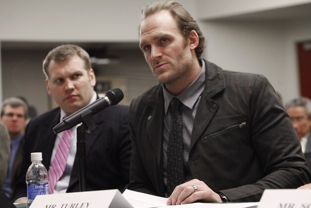 Former NFL football player Kyle Turley speaks during a House Judiciary Committee hearing entitled