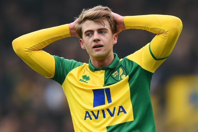 NORWICH, ENGLAND - MARCH 12: Patrick Bamford of Norwich City reacts after his shot hitting a bar during the Barclays Premier League match between Norwich City and Manchester City at Carrow Road on March 12, 2016 in Norwich, England. (Photo by Michael Regan/Getty Images) NORWICH, ENGLAND - MARCH 12: Patrick Bamford of Norwich City reacts after his shot hitting a bar during the Barclays Premier League match between Norwich City and Manchester City at Carrow Road on March 12, 2016 in Norwich, England. (Photo by Michael Regan/Getty Images)