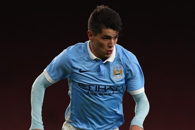 LONDON, ENGLAND - APRIL 04:  Brahim Diaz of Man City in action during the FA Youth Cup semi-final second leg match between Arsenal and Manchester City at Emirates Stadium on April 4, 2016 in London, England.  (Photo by Julian Finney/Getty Images)