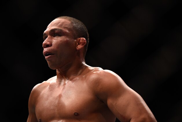 LAS VEGAS, NV - SEPTEMBER 05: John Dodson reacts after his flyweight championship bout during the UFC 191 event inside MGM Grand Garden Arena on September 5, 2015 in Las Vegas, Nevada.  (Photo by Jeff Bottari/Zuffa LLC/Zuffa LLC via Getty Images)