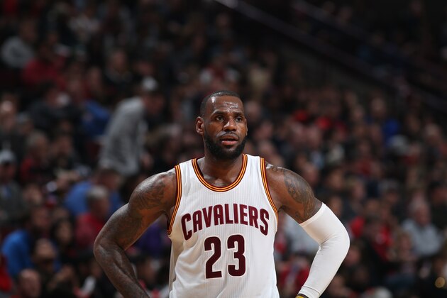 CHICAGO, IL - APRIL 9:  LeBron James #23 of the Cleveland Cavaliers is seen during the game against the Cleveland Cavaliers on April 9, 2016 at the United Center in Chicago, Illinois. NOTE TO USER: User expressly acknowledges and agrees that, by downloading and or using this Photograph, user is consenting to the terms and conditions of the Getty Images License Agreement. Mandatory Copyright Notice: Copyright 2016 NBAE (Photo by Gary Dineen/NBAE via Getty Images)