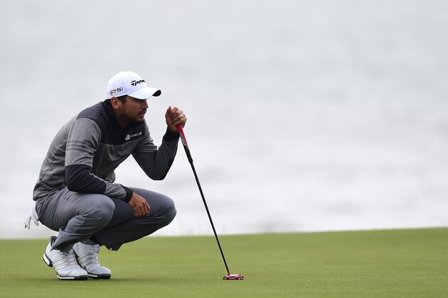 HILTON HEAD ISLAND, SC - APRIL 15:  Jason Day of Australia reads his putt on the 18th green during the second round of the 2016 RBC Heritage at Harbour Town Golf Links on April 15, 2016 in Hilton Head Island, South Carolina.  (Photo by Jared C. Tilton/Getty Images)
