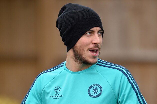 Chelsea's Belgian midfielder Eden Hazard arrives for training at Chelsea's Cobham training facility in Stoke D'Abernon, southwest of London, on March 8, 2016 ahead of their UEFA Champions League, round of 16 second leg football match against Paris Saint Germain. 

 / AFP / GLYN KIRK        (Photo credit should read GLYN KIRK/AFP/Getty Images)
