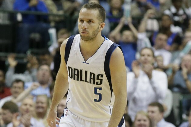 Dallas Mavericks guard J.J. Barea (5) stands on the court during the second half of an NBA basketball game against the New York Knicks Wednesday, March 30, 2016, in Dallas. (AP Photo/LM Otero)