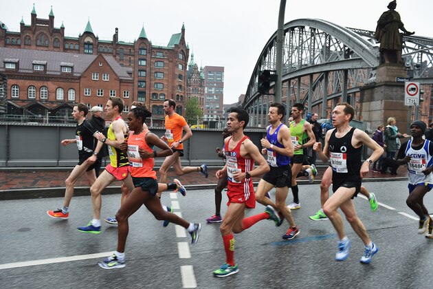 HAMBURG, GERMANY - APRIL 26:  Winner of the ladies race Meseret Hailu of Ethiopia runs during the Hamburg Marathon on April 26, 2015 in Hamburg, Germany.  (Photo by Stuart Franklin/Getty Images)