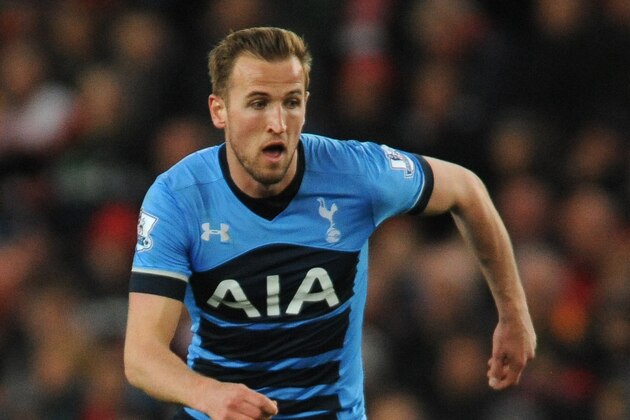 Tottenham’s Harry Kane during the English Premier League soccer match between Stoke City and Tottenham Hotspur at the Britannia Stadium, Stoke on Trent, England, Monday, April 18, 2016. (AP Photo/Rui Vieira)