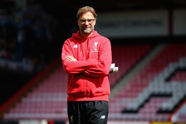 BOURNEMOUTH, ENGLAND - APRIL 17: Liverpool manager Jurgen Klopp looks on ahead of the Barclays Premier League match between A.F.C. Bournemouth and Liverpool at the Vitality Stadium on April 17, 2016 in Bournemouth, England. (Photo by Bryn Lennon/Getty Images) BOURNEMOUTH, ENGLAND - APRIL 17: Liverpool manager Jurgen Klopp looks on ahead of the Barclays Premier League match between A.F.C. Bournemouth and Liverpool at the Vitality Stadium on April 17, 2016 in Bournemouth, England. (Photo by Bryn Lennon/Getty Images)