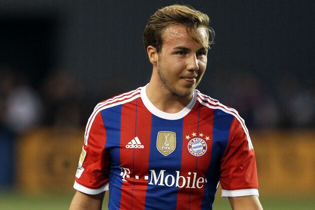 Aug 6, 2014; Portland, OR, USA; Bayern Munich midfielder Mario Gotze (19) during the 2014 MLS All Star Game at Providence Park. Mandatory Credit: Jaime Valdez-USA TODAY Sports