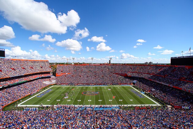 GAINESVILLE, FL - NOVEMBER 07: A general view of Ben Hill Griffin Stadium during the game between the Florida Gators and the Vanderbilt Commodores on November 7, 2015 in Gainesville, Florida.  (Photo by Rob Foldy/Getty Images)