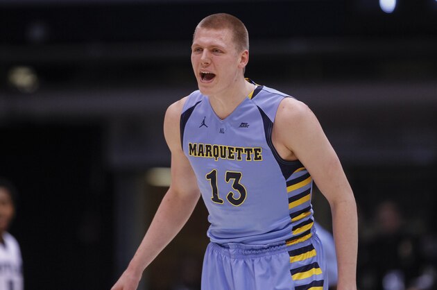 INDIANAPOLIS, IN - MARCH 5: Henry Ellenson #13 of the Marquette Golden Eagles is seen during the game against the Butler Bulldogs at Hinkle Fieldhouse on March 5, 2016 in Indianapolis, Indiana. (Photo by Michael Hickey/Getty Images)