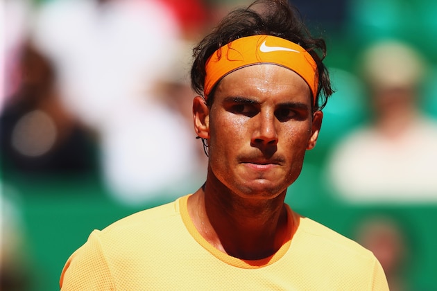 MONTE-CARLO, MONACO - APRIL 14:  Rafael Nadal of Spain celebrates during the round three match against Dominic Thiem of Austria on day five of Monte Carlo Rolex Masters at Monte-Carlo Sporting Club on April 14, 2016 in Monte-Carlo, Monaco.  (Photo by Michael Steele/Getty Images)
