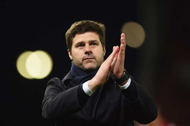 STOKE ON TRENT, ENGLAND - APRIL 18:  Mauricio Pochettino manager of Tottenham Hotspur applauds the travelling fans after victory in the Barclays Premier League match between Stoke City and Tottenham Hotspur at the Britannia Stadium on April 18, 2016 in Stoke on Trent, England.  (Photo by Michael Regan/Getty Images)