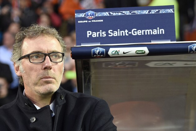 Paris Saint-Germain's French head coach Laurent Blanc looks on during the French Cup semi-final football match between Lorient (FCL) and Paris Saint-Germain (PSG) on April 19, 2016 at the Moustoir stadium in Lorient, western France.  AFP PHOTO / DAMIEN MEYER / AFP / DAMIEN MEYER        (Photo credit should read DAMIEN MEYER/AFP/Getty Images)