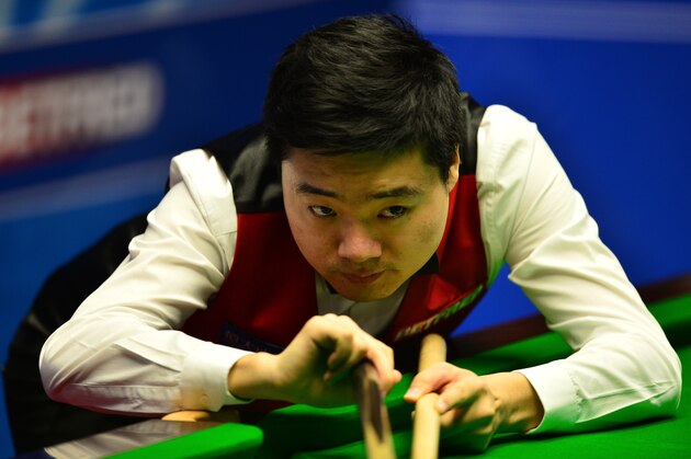 SHEFFIELD, ENGLAND - APRIL 20:  Ding Junhui of China looks on after playing a shot during his first round match against Martin Gould of England on day 5 of the World Snooker Championship at The Crucible Theatre on April 20, 2016 in Sheffield, England.  (Photo by Dan Mullan/Getty Images)