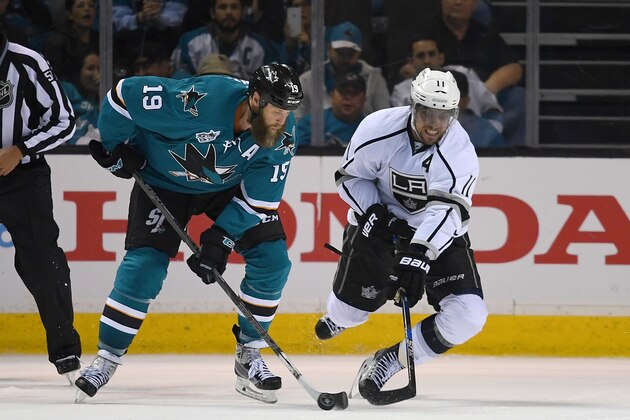 SAN JOSE, CA - APRIL 18: Joe Thornton SAN JOSE, CA - APRIL 18: Joe Thornton