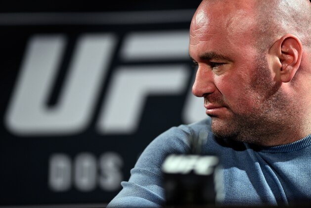 LAS VEGAS, NV - JANUARY 20: UFC President Dana White interacts with the media during the UFC 197 on-sale press conference event inside MGM Grand Hotel & Casino on January 20, 2016 in Las Vegas, Nevada. (Photo by Jeff Bottari/Zuffa LLC/Zuffa LLC via Getty Images) LAS VEGAS, NV - JANUARY 20: UFC President Dana White interacts with the media during the UFC 197 on-sale press conference event inside MGM Grand Hotel & Casino on January 20, 2016 in Las Vegas, Nevada. (Photo by Jeff Bottari/Zuffa LLC/Zuffa LLC via Getty Images)