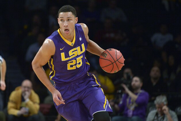 NEW YORK, NY - NOVEMBER 23 - Ben Simmons #25 of the LSU Tigers dribbles during a game against the Marquette Golden Eagles in the Legends Classic at Barclays Center on November. 23, 2015 in the Brooklyn borough of New York City.  (Photo by Porter Binks/Getty Images)