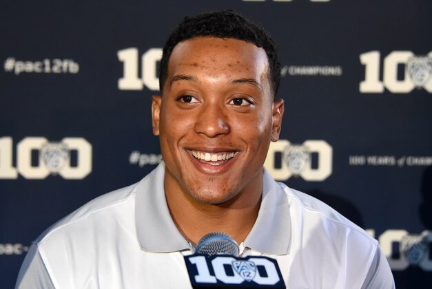 Jul 31, 2015; Burbank, CA, USA; California Golden Bears linebacker Hardy Nickerson at Pac-12 Media Day at Warner Bros. Studios. Mandatory Credit: Kirby Lee-USA TODAY Sports