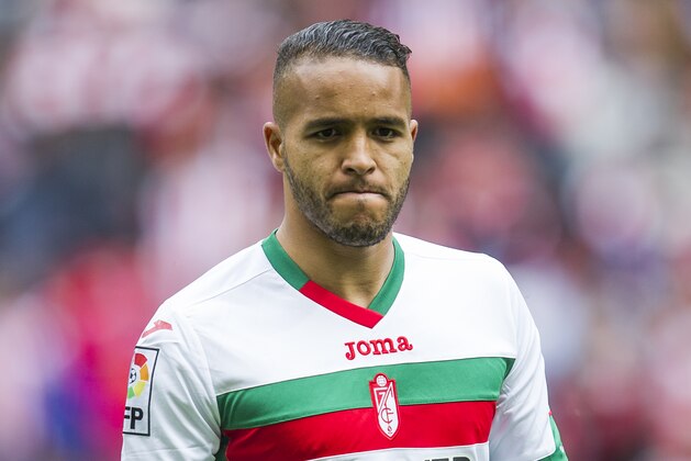 BILBAO, SPAIN - APRIL 03:  Youssef El Arabi of Granada CF looks on prior to the start the La Liga match between  Athletic Club Bilbao and Granada CF at San Mames Stadium on April 3, 2016 in Bilbao, Spain.  (Photo by Juan Manuel Serrano Arce/Getty Images)