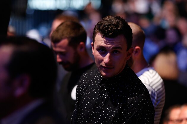 LAS VEGAS, NV - MARCH 05:  NFL player Johnny Manziel in attendance during the UFC 196 event inside MGM Grand Garden Arena on March 5, 2016 in Las Vegas, Nevada.  (Photo by Christian Petersen/Zuffa LLC/Zuffa LLC via Getty Images)