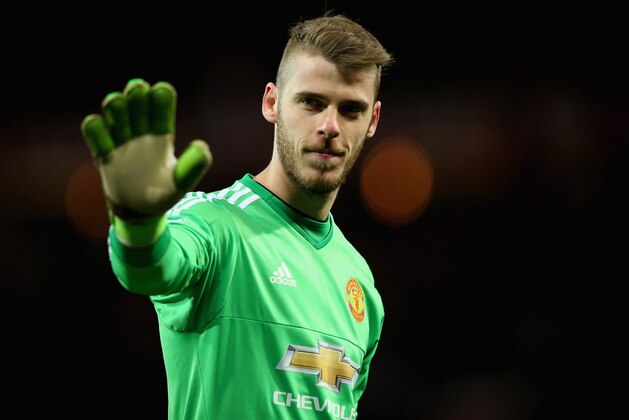 MANCHESTER, ENGLAND - APRIL 20: David De Gea of Manchester United looks on during the Barclays Premier League match between Manchester United and Crystal Palace at Old Trafford on April 20, 2016 in Manchester, England.  (Photo by Alex Livesey/Getty Images)