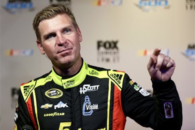 Clint Bowyer at NASCAR media day at Daytona International Speedway, Tuesday, Feb. 16, 2016, in Daytona Beach, Fla. (AP Photo/John Raoux)