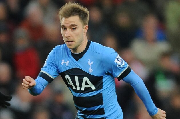 Tottenham’s Christian Eriksen during the English Premier League soccer match between Stoke City and Tottenham Hotspur at the Britannia Stadium, Stoke on Trent, England, Monday, April 18, 2016. (AP Photo/Rui Vieira) Tottenham’s Christian Eriksen during the English Premier League soccer match between Stoke City and Tottenham Hotspur at the Britannia Stadium, Stoke on Trent, England, Monday, April 18, 2016. (AP Photo/Rui Vieira)
