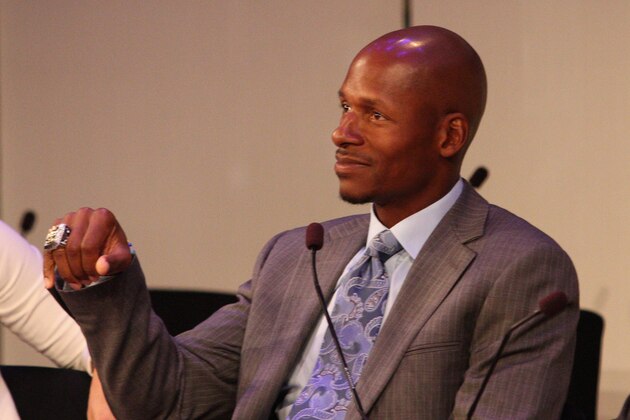 NEW YORK, NY - SEPTEMBER 29:  Professional basketball player Ray Allen speaks onstage at the NBA on ESPN panel  presented by ESPN during Advertising Week 2015 AWXII at the Times Center Stage on September 29, 2015 in New York City.  (Photo by Laura Cavanaugh/Getty Images for AWXII)