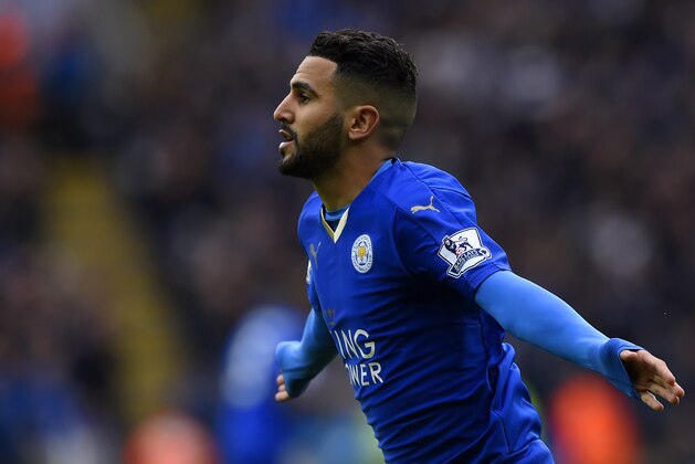 LEICESTER, ENGLAND - APRIL 24:  Riyad Mahrez of Leicester City celebrates as he scores their first goal during the Barclays Premier League match between Leicester City and Swansea City at The King Power Stadium on April 24, 2016 in Leicester, United Kingdom.  (Photo by Mike Hewitt/Getty Images)