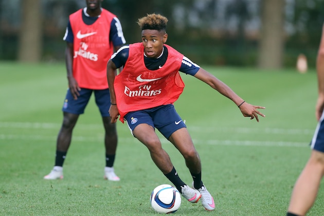 MONTREAL, QC  - JULY 30: Christopher Nkunku of PSG in action during Paris Saint-Germain training session at Stade Saputo on July 30, 2015 in Montreal, Quebec, Canada. (Photo by Jean Catuffe/Getty Images)